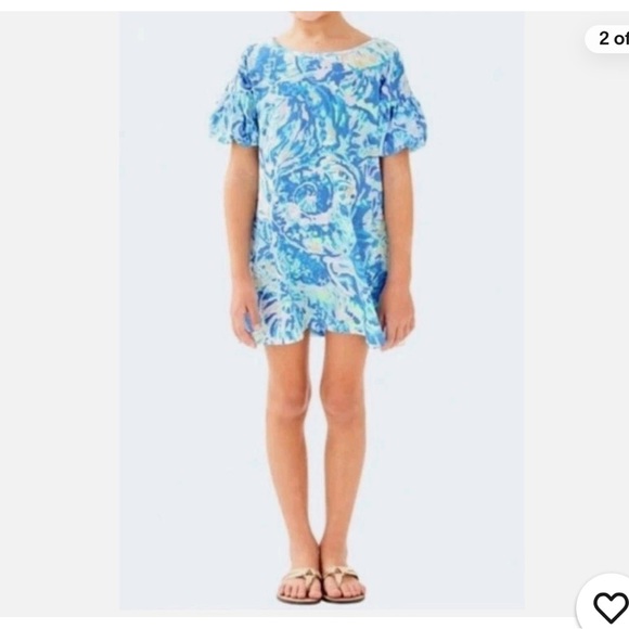 Lilly Pulitzer Other - Lily Pulitzer girls Mini Lindell Dress in the Bennet Blue Shell Salty Seas print